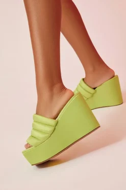 Satin Wrapped Platform Wedges
