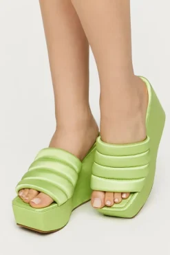 Satin Wrapped Platform Wedges