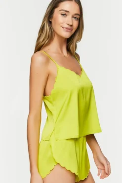 Scalloped-Trim Cami & Shorts Pajama Set