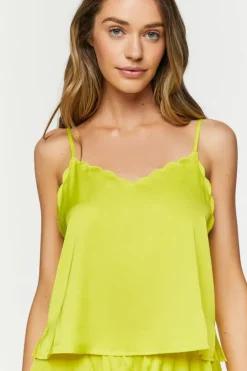 Scalloped-Trim Cami & Shorts Pajama Set