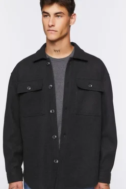 Scoop-Hem Button-Up Jacket