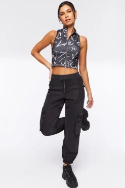 Seamless Abstract Print Crop Top