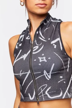 Seamless Abstract Print Crop Top
