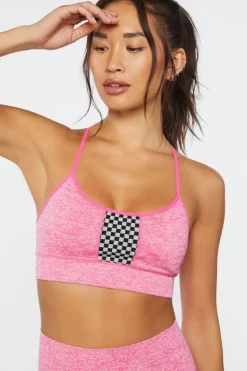 Seamless Checkered Sports Bra