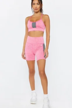 Seamless Checkered Sports Bra