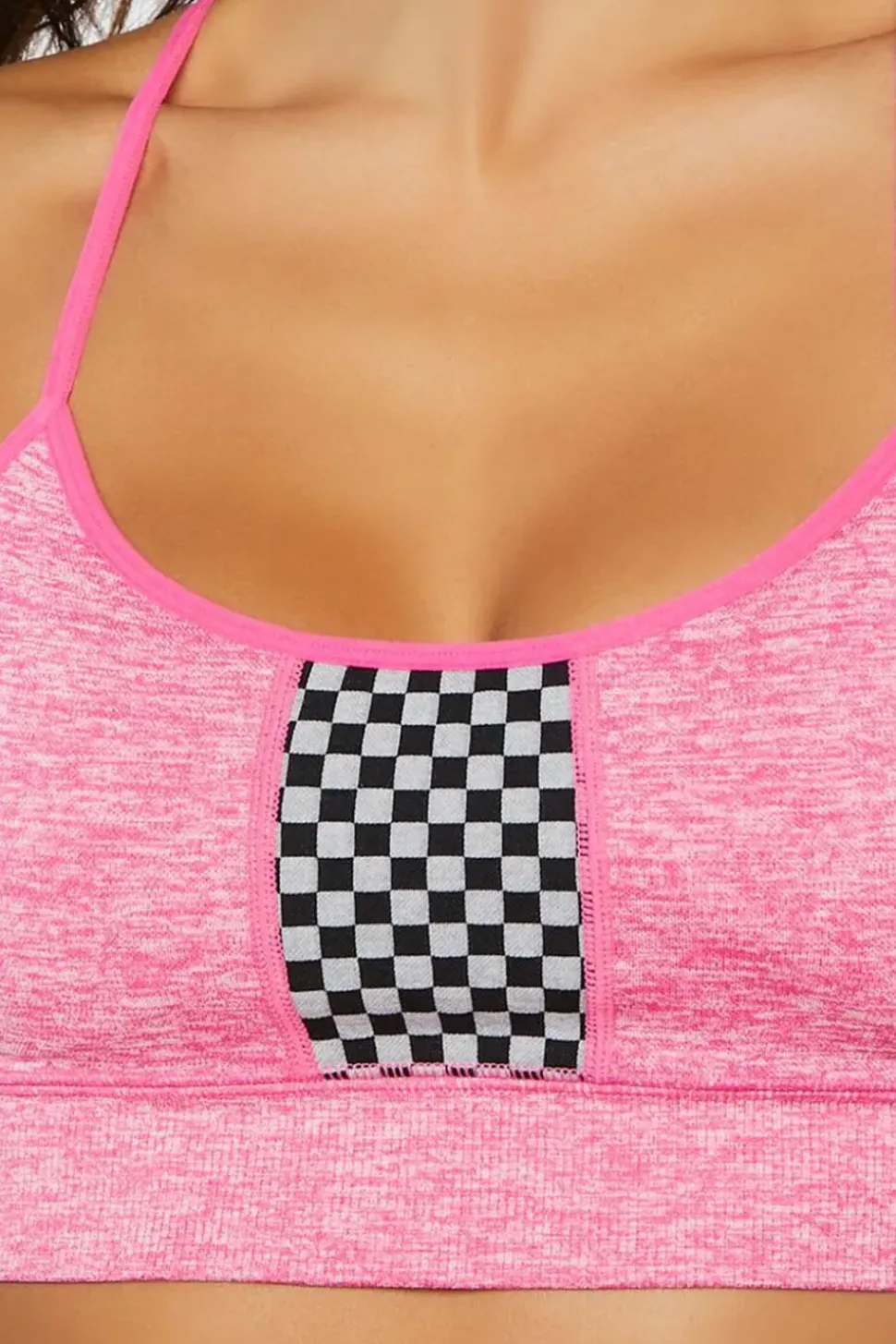 Seamless Checkered Sports Bra