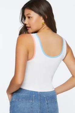 Seamless Colorblock-Trim Crop Top