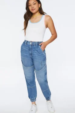 Seamless Colorblock-Trim Crop Top