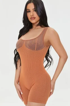 Seamless Contrast-Striped Romper