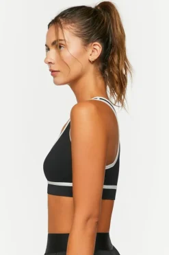 Seamless Contrast-Trim Sports Bra