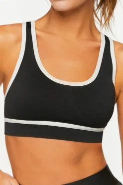 Seamless Contrast-Trim Sports Bra