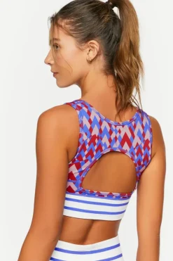 Seamless Geo Print Longline Sports Bra