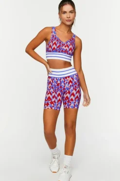 Seamless Geo Print Longline Sports Bra