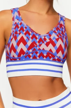 Seamless Geo Print Longline Sports Bra
