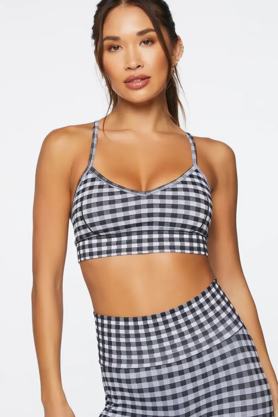 Seamless Gingham Sports Bra
