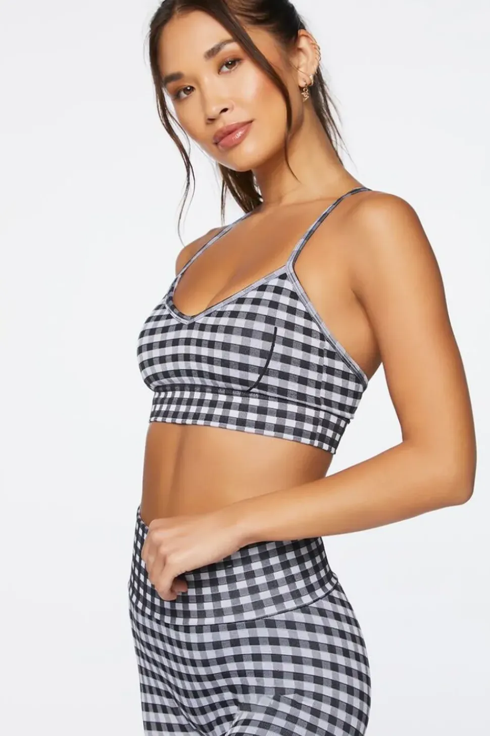 Seamless Gingham Sports Bra