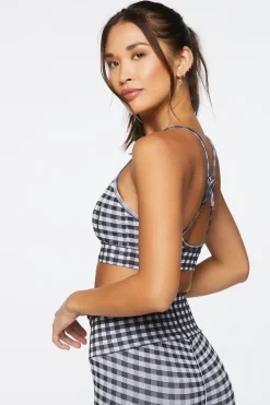 Seamless Gingham Sports Bra