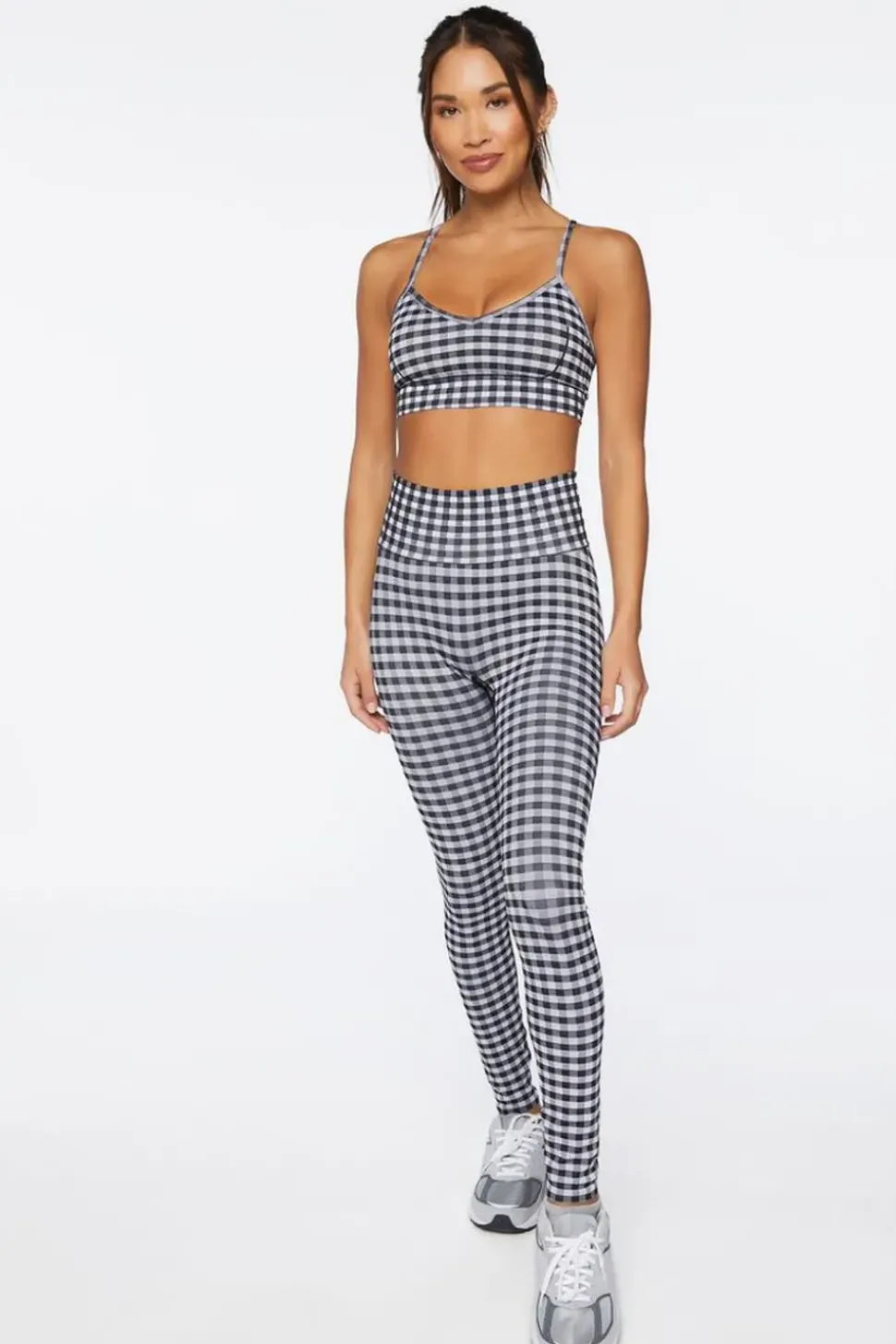 Seamless Gingham Sports Bra