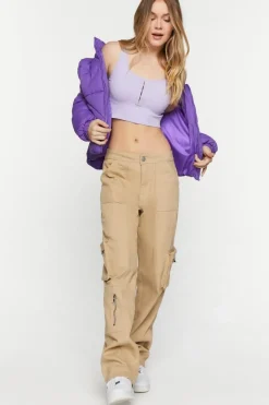 Seamless Hook-And-Eye Cropped Tank Top