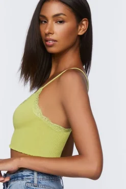 Seamless Lace-Trim Bralette
