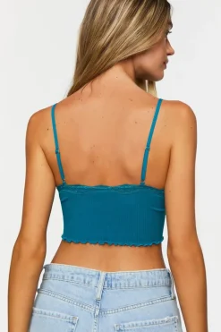 Seamless Lace-Trim Bralette