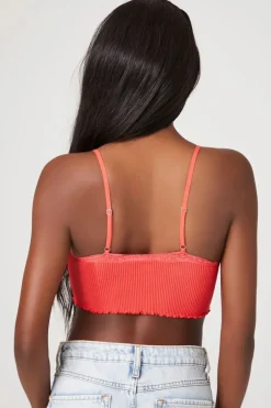 Seamless Lace-Trim Bralette