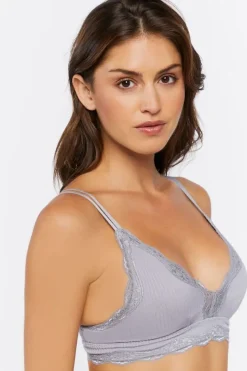 Seamless Lace-Trim Lingerie Bralette