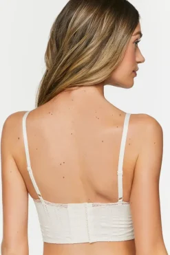 Seamless Perforated Lace-Trim Bralette