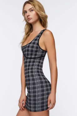 Seamless Plaid Lingerie Slip