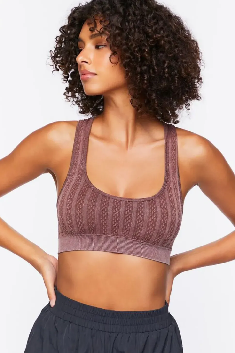 Seamless Racerback Textured Sports Bra
