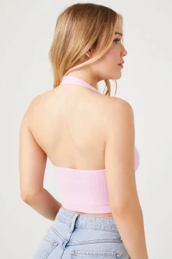 Seamless Ribbed Halter Bralette