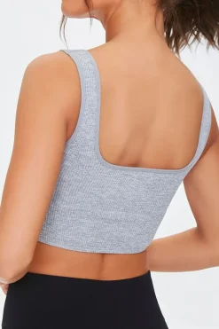 Seamless Ribbed Knit Sports Bra