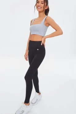 Seamless Ribbed Knit Sports Bra