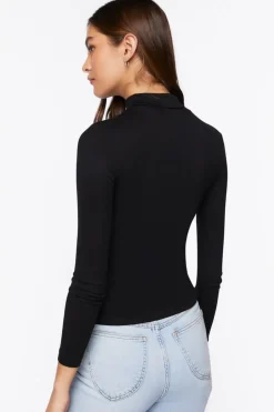 Seamless Ribbed Turtleneck Top
