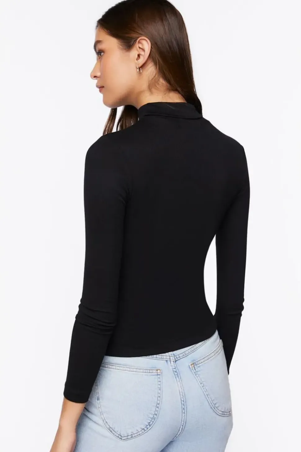 Seamless Ribbed Turtleneck Top