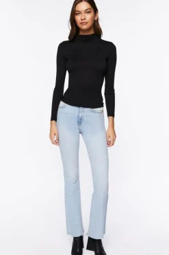 Seamless Ribbed Turtleneck Top