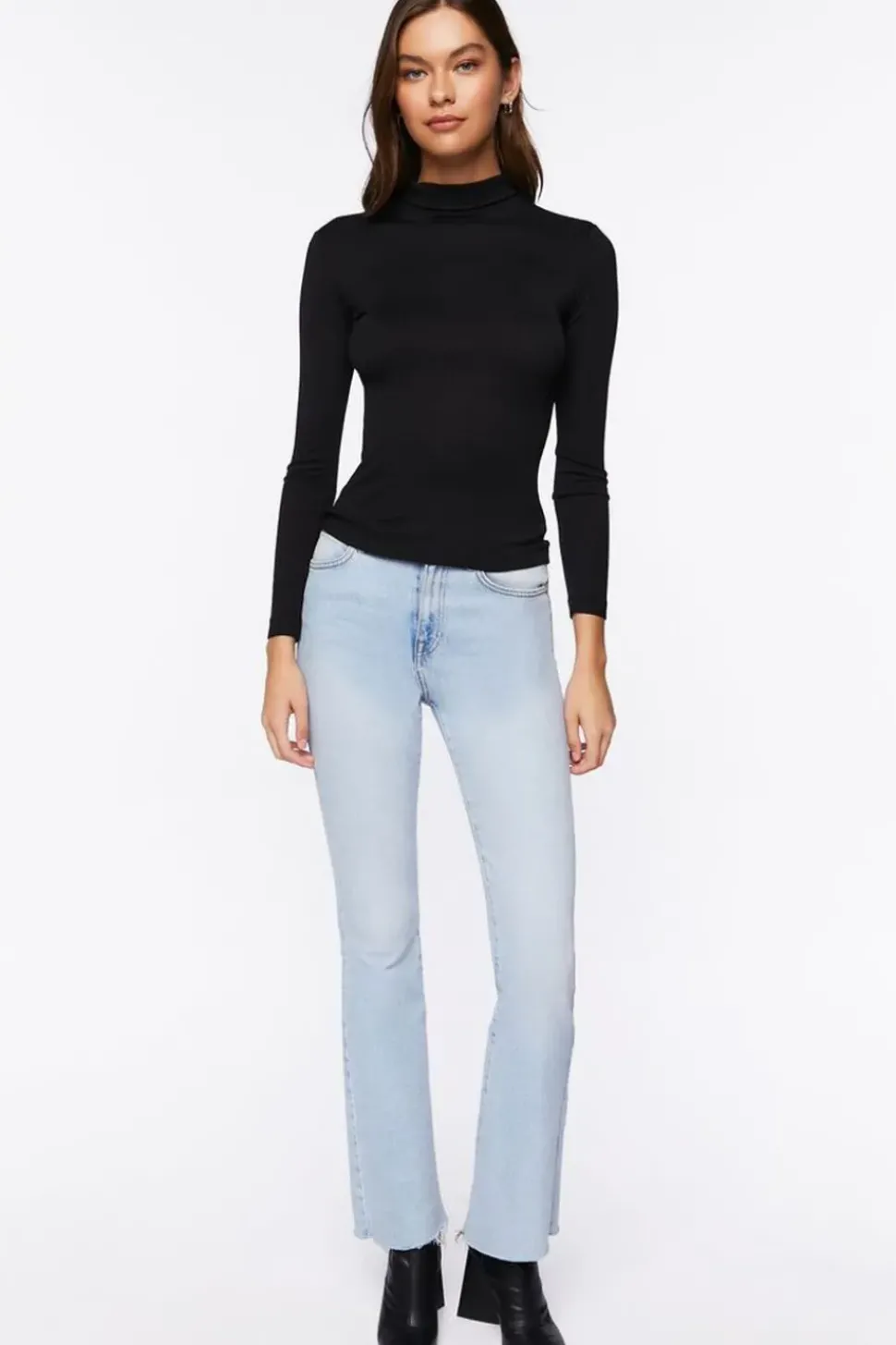 Seamless Ribbed Turtleneck Top