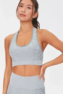 Seamless Snakeskin Print Sports Bra