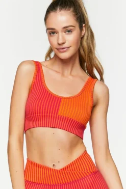 Seamless Striped Sports Bra