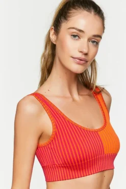 Seamless Striped Sports Bra