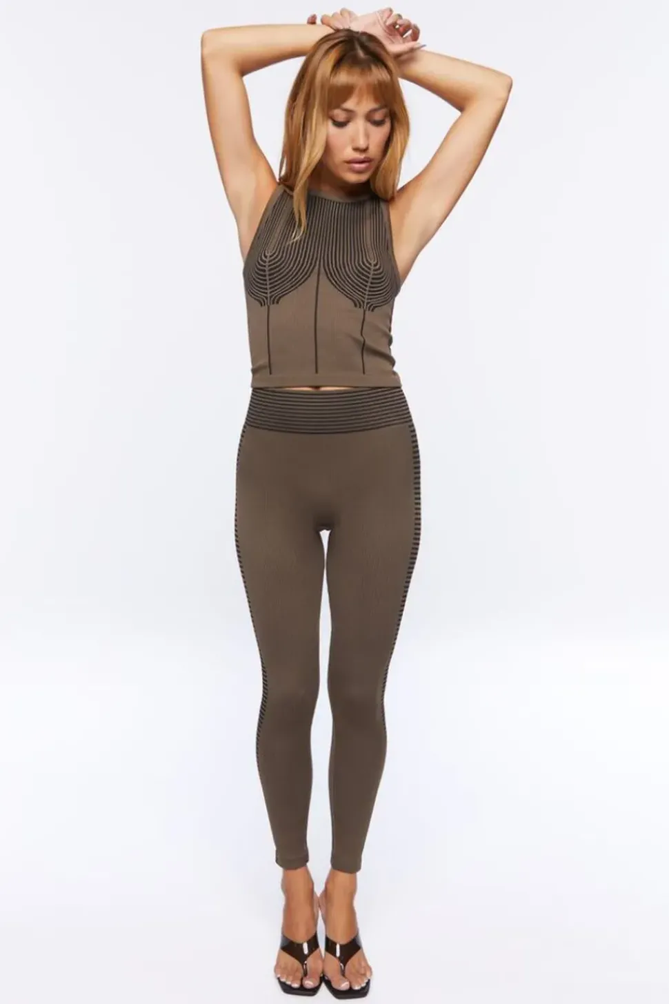 Seamless Striped-Trim Leggings