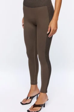Seamless Striped-Trim Leggings