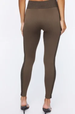 Seamless Striped-Trim Leggings
