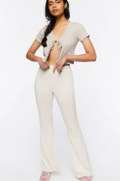 Seamless Tie-Front Crop Top