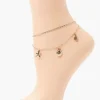 Seashell Charm Layered Anklet