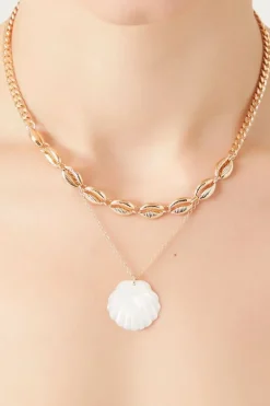 Seashell Pendant Layered Necklace