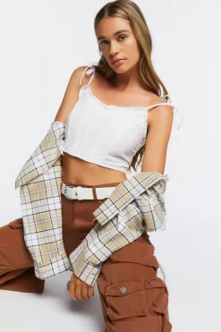 Seersucker Corset Cropped Cami