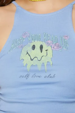 Self Love Club Graphic Ruched Cami