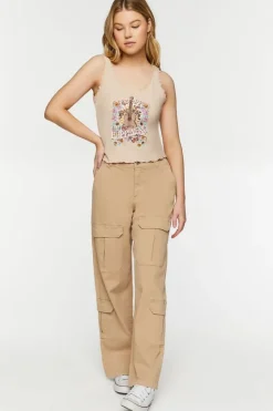 Self Love Graphic Lace-Trim Tank Top