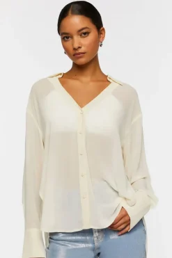 Semi-Sheer V-Neck Shirt